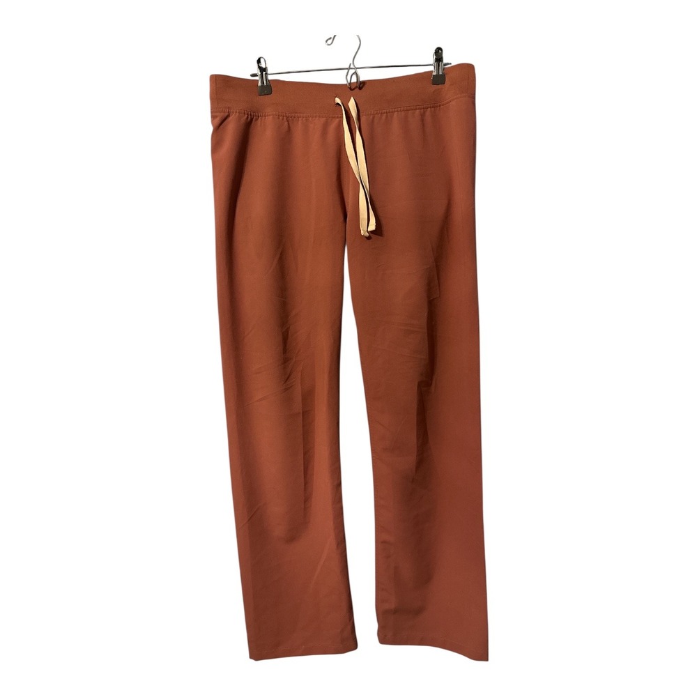 Figs Women's Livingston Scrub Pants Size Medium Mauve/Rust w/ Cream Ties